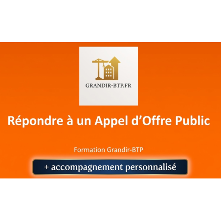 Formation de réponse aux appels d'offres publics + accompagnement en visio 1h30